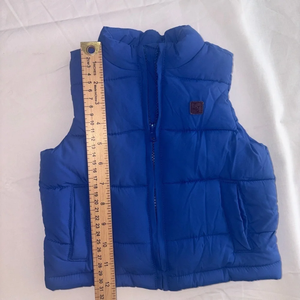 Janie and Jack Baby Puffer Full-Zip Vest. Blue. Size 12-18 months.